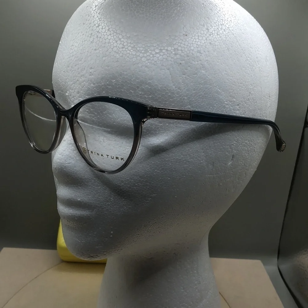 Trina Turk Midnight Sienna Ombre Demo Frames Glasses Cat Eye  52-16-135